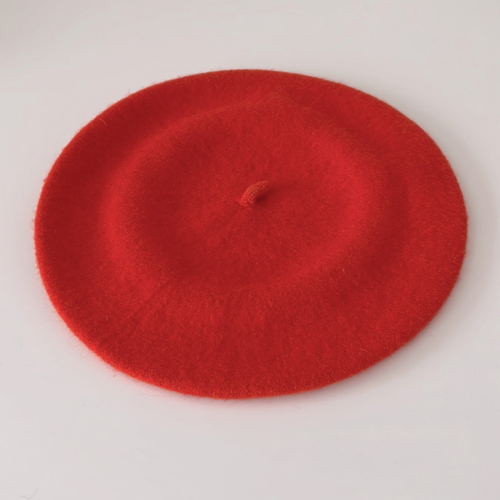 Orange Wool Fashion Beret